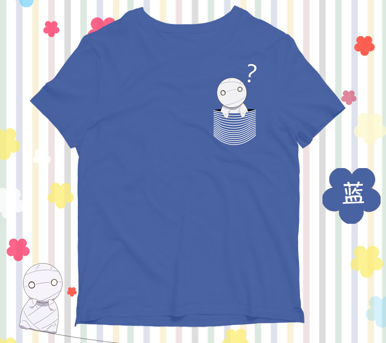 Caris Anime Mummy đến nhà tôi quanh áo phông mùa hè cotton ngắn tay nam và nữ hai nhân dân tệ quần áo hoạt hình những hình dán cute