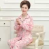 Đồ ngủ trung niên và đồ cũ cho nữ mùa xuân và mùa thu cotton dài tay cho mẹ trung niên phục vụ mùa thu và mùa đông XL phù hợp với người cao tuổi