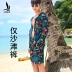Ba quần lẻ kỳ nghỉ nam đi biển nghỉ mát kích thước lớn quần năm điểm quần short giản dị trôi in quần bơi - Quần bãi biển