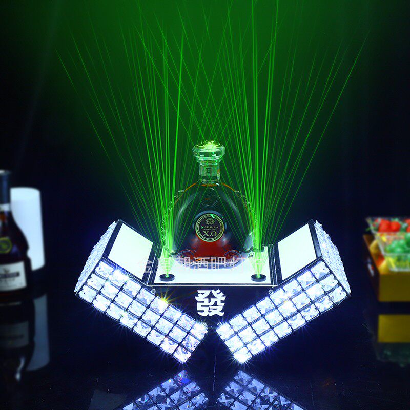 Bar KTV Luminous Wine Seat Black Peach A Wine Base Foreign Wine XO Show Shelves Foreign Wine Base Stainless Steel Laser Wine Base