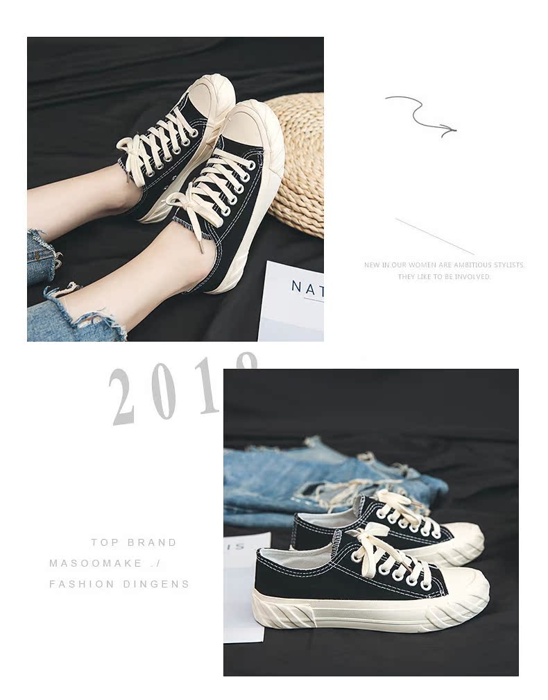 Giày vải mới 2018 nữ sinh viên Hàn Quốc phiên bản Hàn Quốc của giày ulzzang hoang dã shop giày sneaker