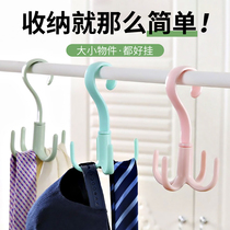 Four-claw multi-purpose adhesive hook rotatable hanger adhesive hook hanger tie silk scarf scarf coat rack adhesive hook 3 Pack