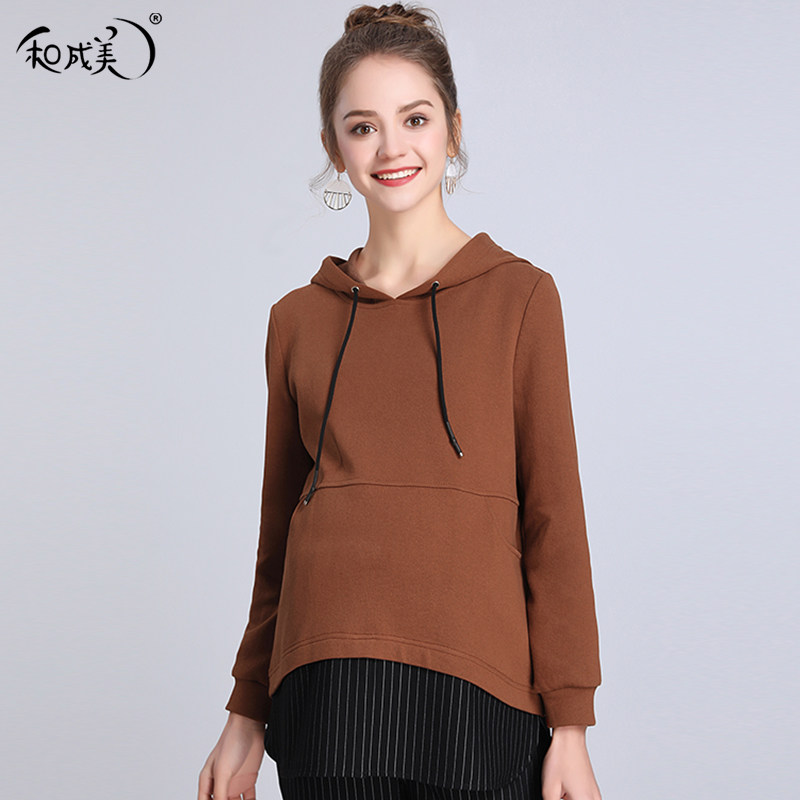 Spring clothes new pregnant women's clothing women's clothing and women's hat sleeve headblouse for long version long sleeves Spring autumn season OL to work jacket tide