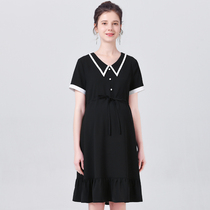 Pregnant women 2020 Summer Dress New pregnant women dress women long business professional work wear short sleeve pregnancy skirt