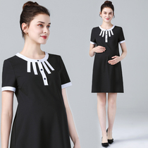 Pregnancy Woman Dress 2022 Summer New Short Sleeves Dress Woman Mid-Length small crowdsourced work Pregnancy Tooling Skirt