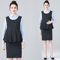 2022 Pregnancy Woman Dress Spring Autumn Dress Pregnant Woman Suit Woman Long Sleeve Shirt Bag Dress Two Sets Career Tooling Interview To Work