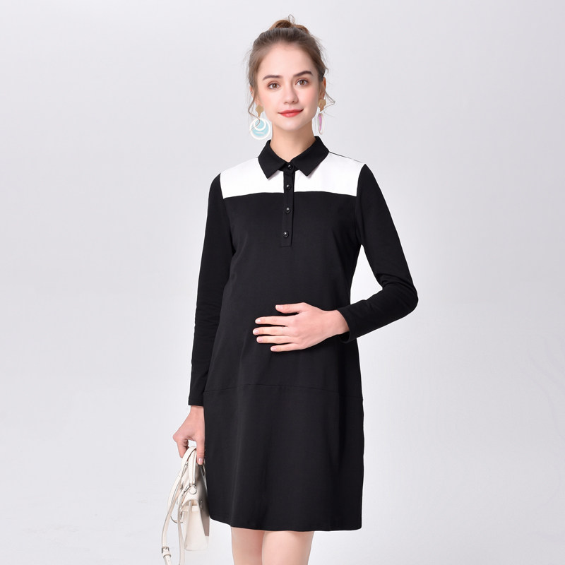 Pregnancy Woman Dress Spring Autumn Clothes Pregnant Women Foreign Dress Women Business Careers Interview Tooling Mid long version Long sleeves Loose Jacket Tide