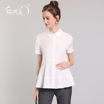Summer dress professional short sleeve pregnant womens shirt white pregnancy Business interview Joker dress shirt