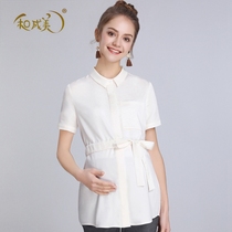 Pregnant womens clothing summer fashion wild business pregnant womens shirt womens short sleeve pregnancy shirt career interview work jacket