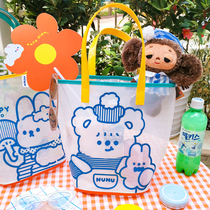 Net red beach bag large capacity waterproof fitness swimming bag women transparent shoulder hand wash bag pvc jelly bag