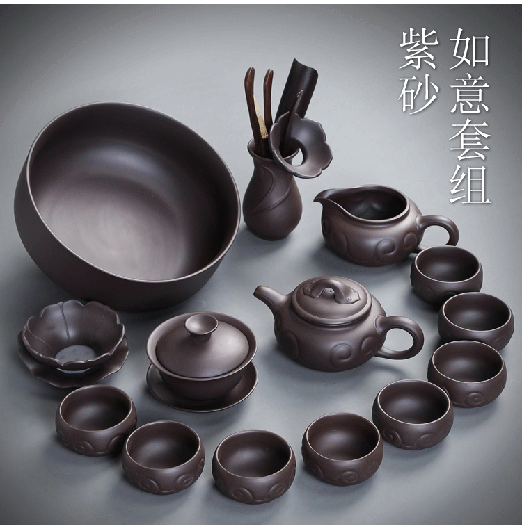 . Gather purple sand tea set scene home teapot teacup from jingdezhen high - grade it office