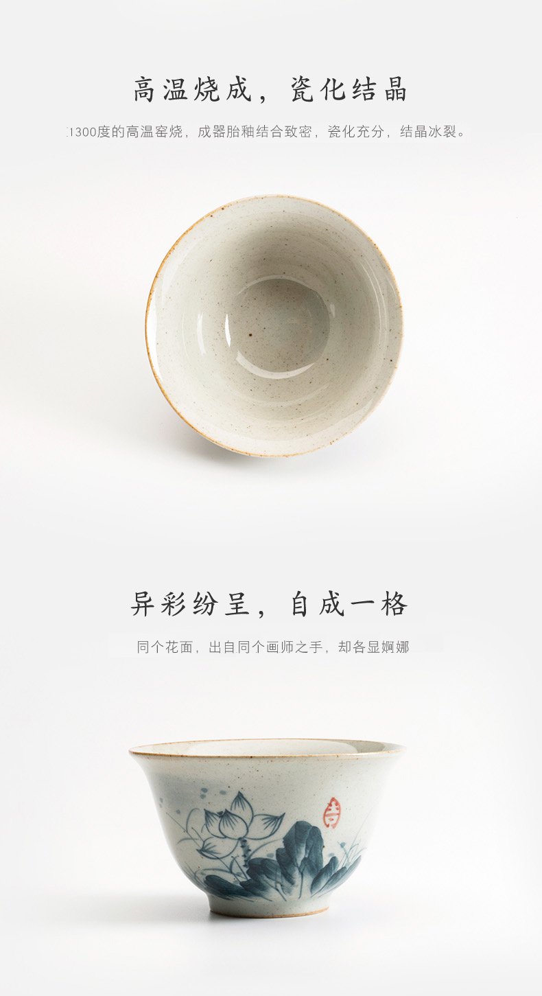 Archaize tureen tea cups a single large bowl lotus kung fu tea set restoring ancient ways jingdezhen ceramic three