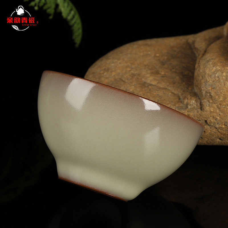 Get together scene scene kung fu master cup single cup tea cups celadon ceramic sample tea cup wang wen imperial yellow lard is frozen