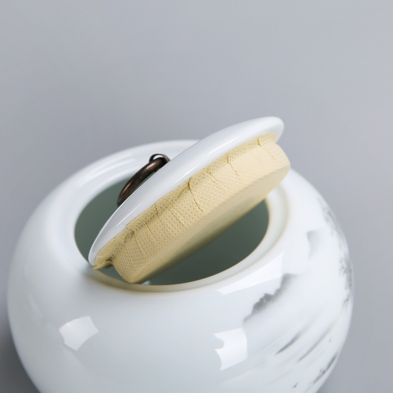 Ceramic tea pot empty box medium imitation wood box seal tank general tea Chinese high - end gift box