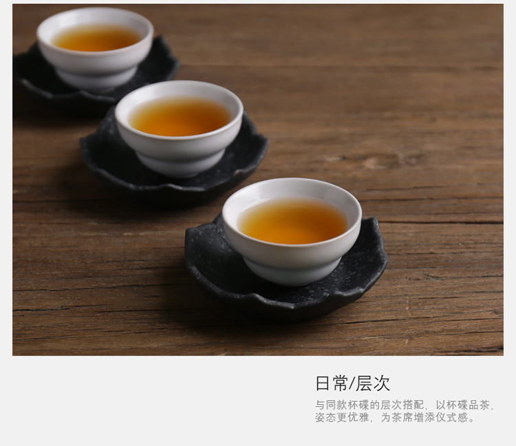 Poly real JingChan wind black glaze thick clay ceramic cups Japanese stone kung fu tea master sample tea cup cup personal single CPU