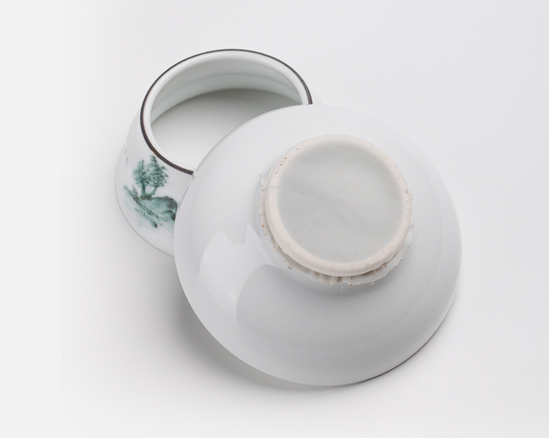 Kung fu tea set suit household hand - made ink landscape teapot teacup Chinese style restoring ancient ways of a complete set of ceramic fair keller