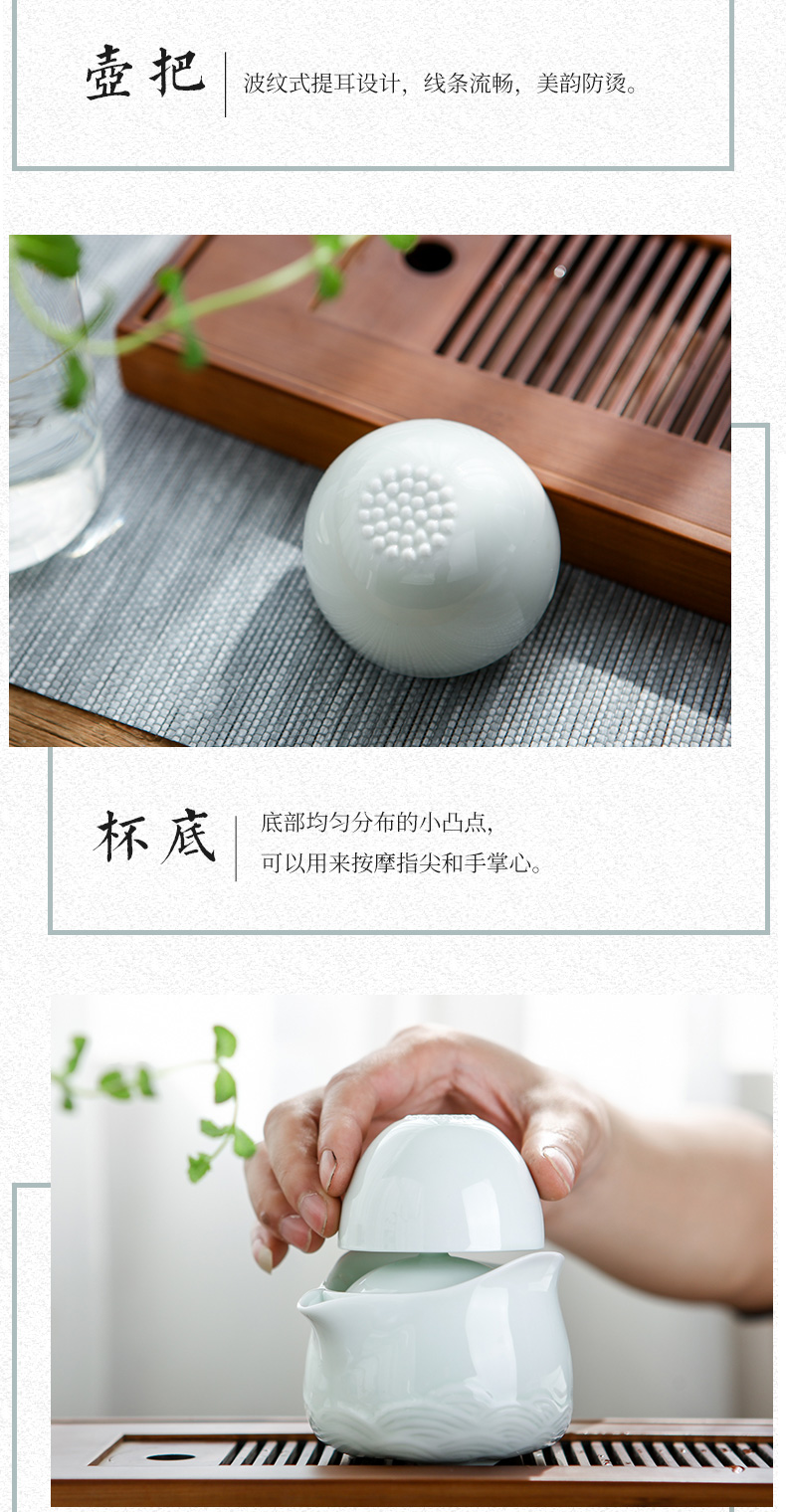 Poly real landscape is suing travel tea set home portable a pot of two cups of jingdezhen ceramic teapot