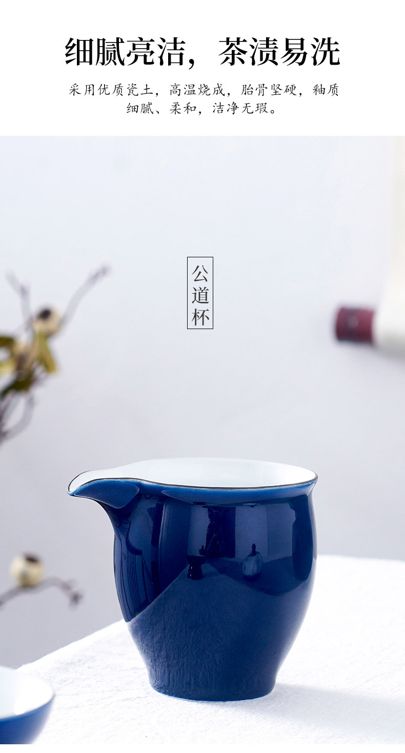 Kung fu tea set suit household under the glaze hand - made teacup tureen ceramic teapot a complete set of living room office high - end of bamboo