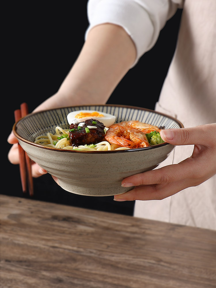 J together scene day type style with thick ceramic bowl household retro elegant tableware single rainbow such as bowl of rice bowl soup bowl