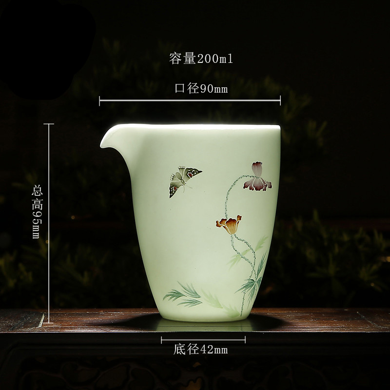 Working. Gather high - quality goods fair hand draw pastel glass ceramic tea sea scene points of tea ware jingdezhen tea celadon male S
