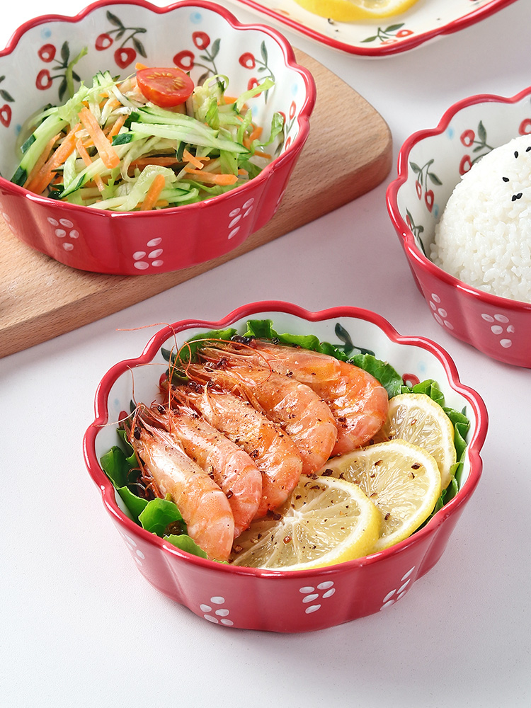 J together scene Japanese - style tableware ceramic bowl of fruit salad bowl such use creative hand - made lace household jobs move