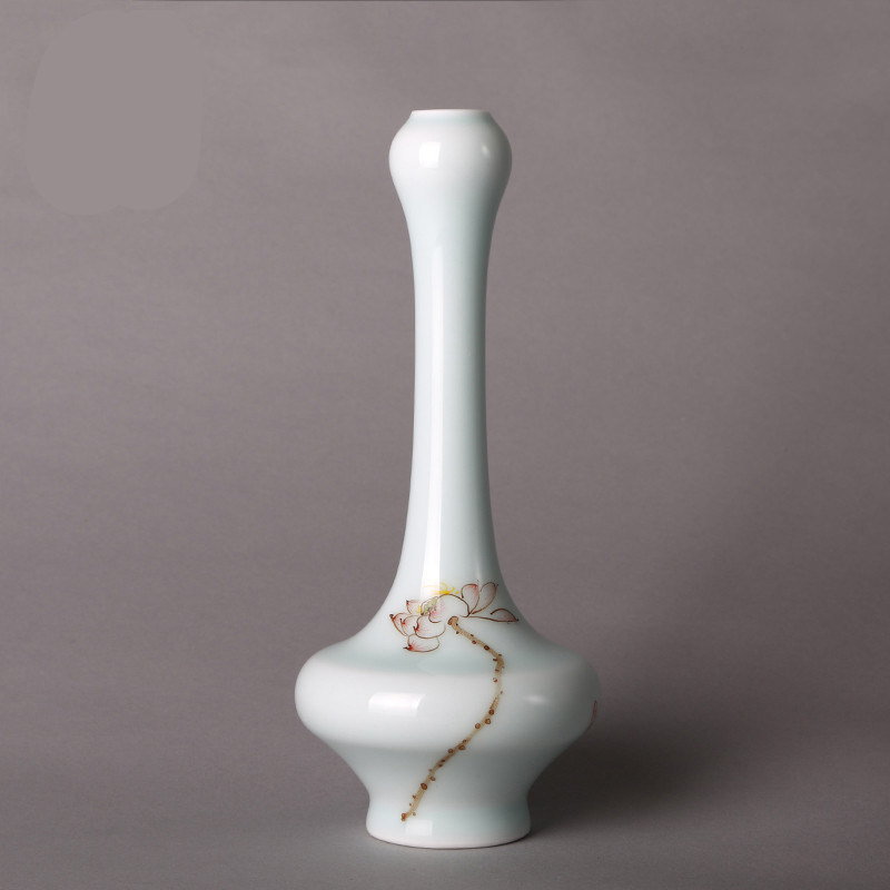 The Poly real boutique flower implement vases, flower scene jingdezhen ceramics by hand coarse TaoXiaoHua bottles household tea is the tea taking
