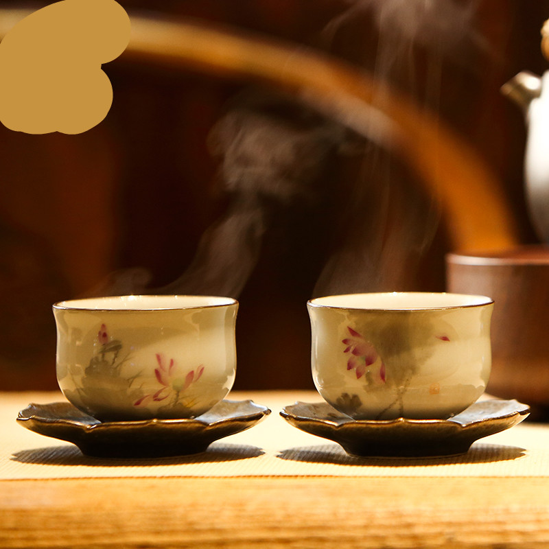 The Poly real boutique scene up kung fu tea cups of jingdezhen ceramic cup sample tea cup Poly real incense hand - made the master list