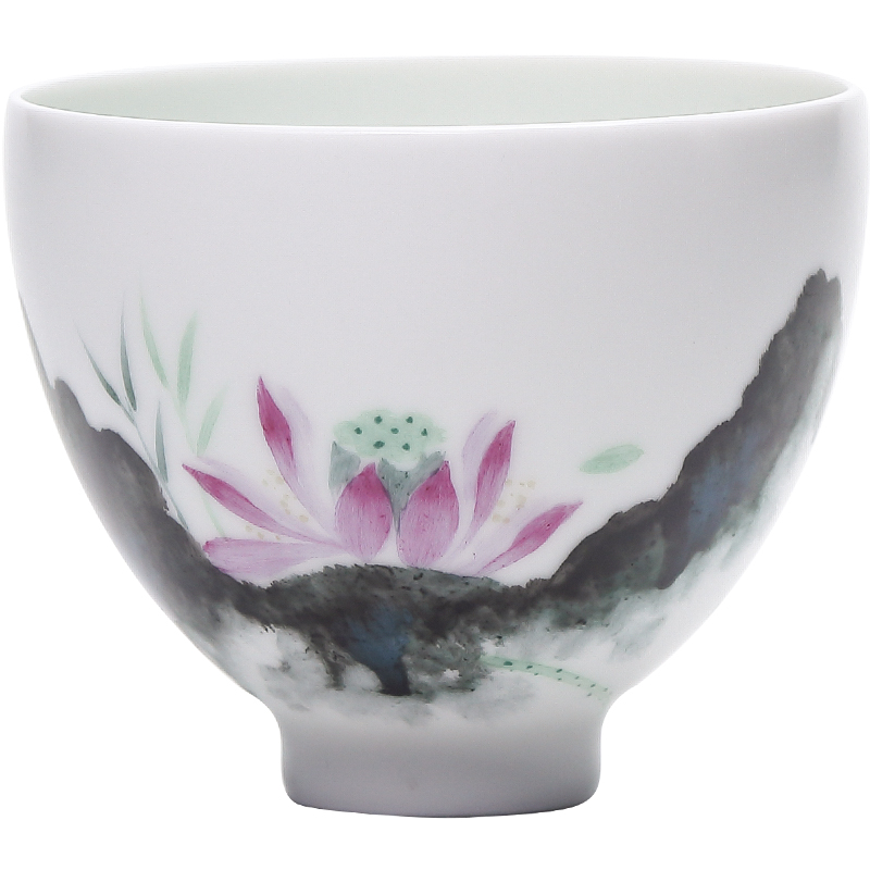 . Poly real boutique scene. Kung fu tea cups of jingdezhen ceramic tea set personal master cup single cup sample tea cup lotus S