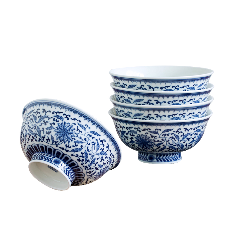 . Poly real scene of jingdezhen blue and white porcelain item free combination of Chinese style bowl dish dish suits for home DIY high - grade ceramic