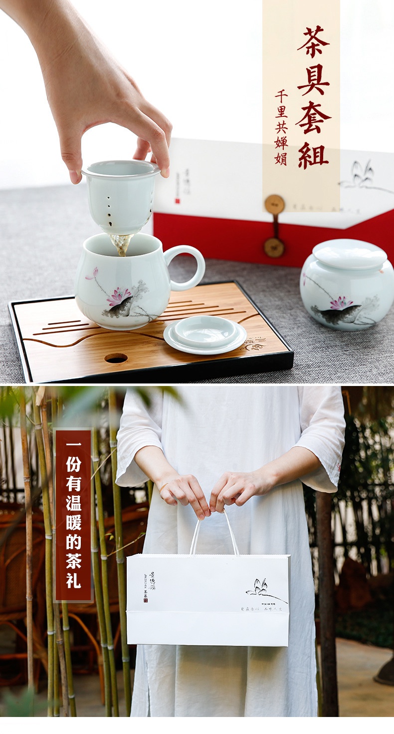 The Poly real boutique scene. Big jingdezhen ceramic tea set tea cups office cup tea pot set of gift