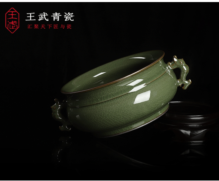 Poly real scene imitation song dynasty style typeface tire iron royal porcelain antique incense buner home furnishing articles collection boutique ears writing brush washer water gong