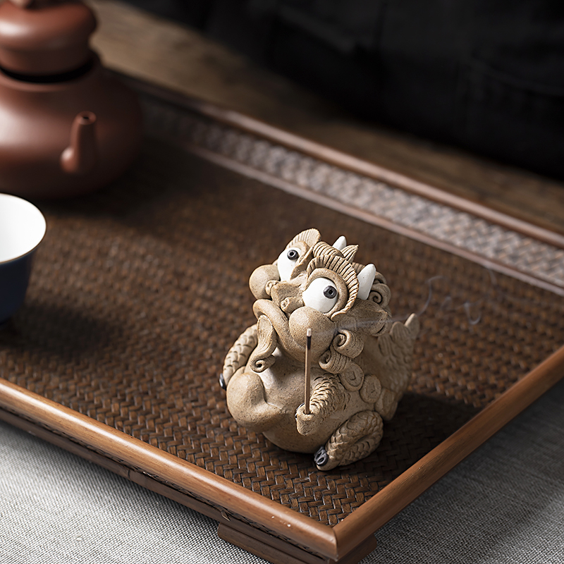 Poly real scene ceramic incense buner line xiang xiang spoil incense seat furnishing articles point device plugged into the mythical wild animal tea zen household lie the incense buner