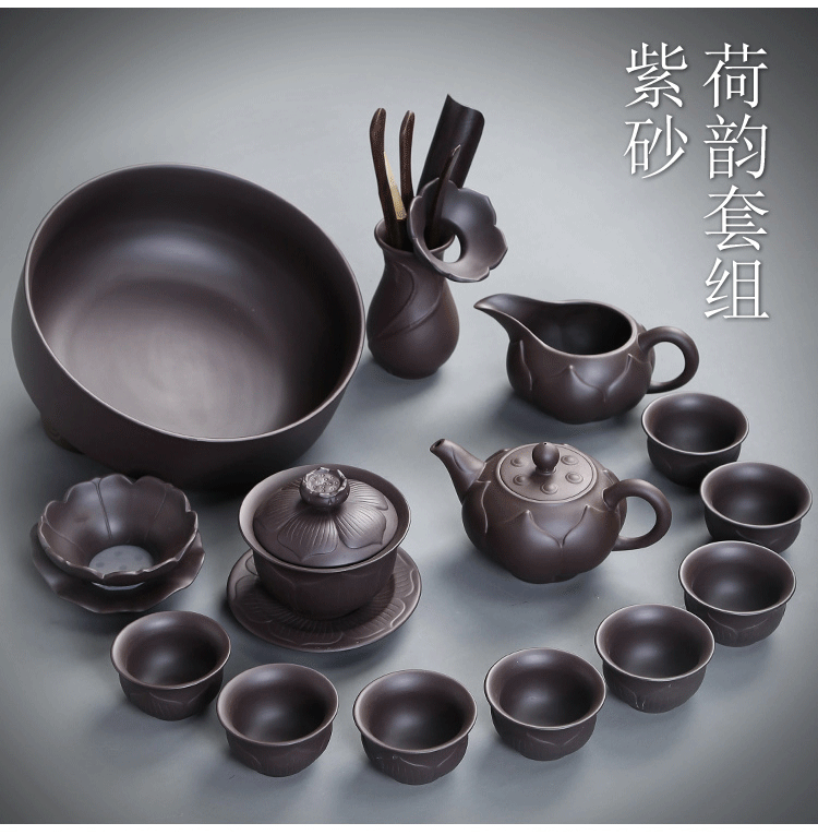 . Gather purple sand tea set scene home teapot teacup from jingdezhen high - grade it office