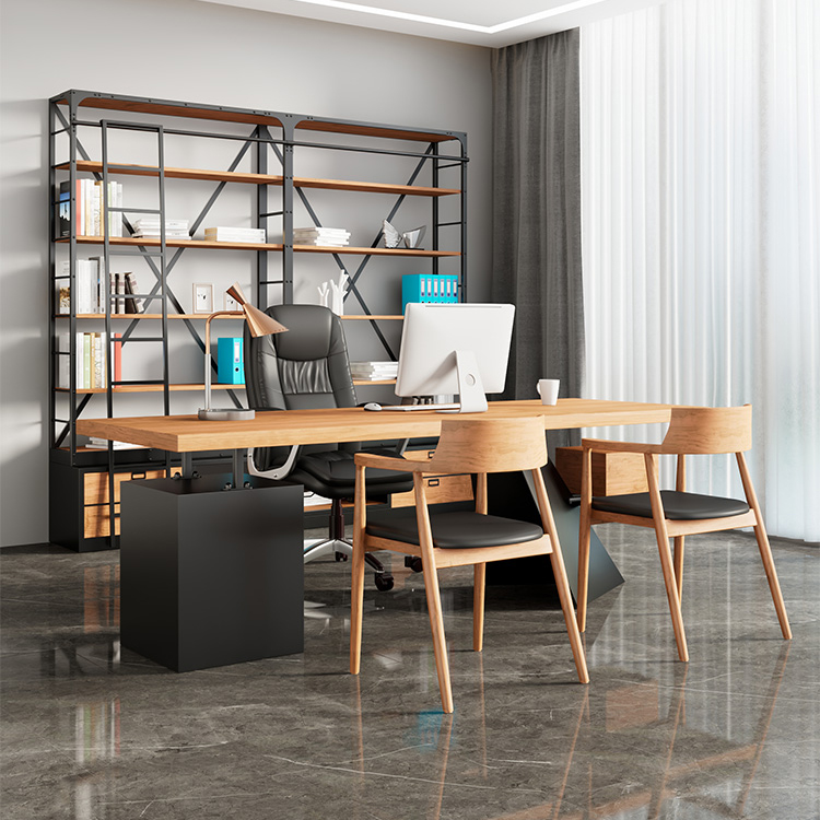 Nordic Solid Wood Desk Boss Table Minimalist Modern Office General Manager Desk Industrial Wind Computer Desk