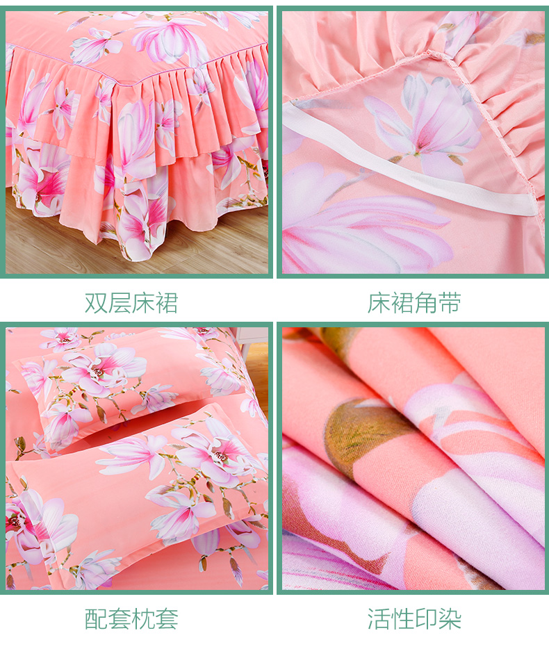 Giường ngủ đơn mảnh dày cotton trải giường bông tấm bạt lò xo tấm trải giường 1,8 m 1,5m giường trượt bảo vệ ga giường viền họa tiết