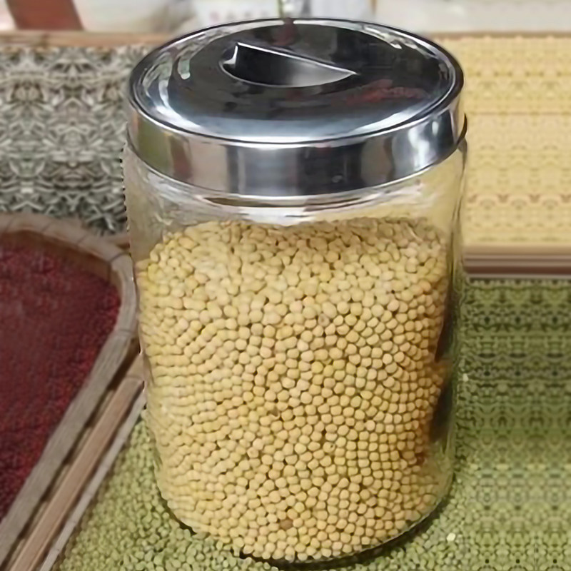 Lead-free glass tea tank transparent large sealed storage storage dry fruit Miscellaneous grain Chinese herbal medicine container bottle press type