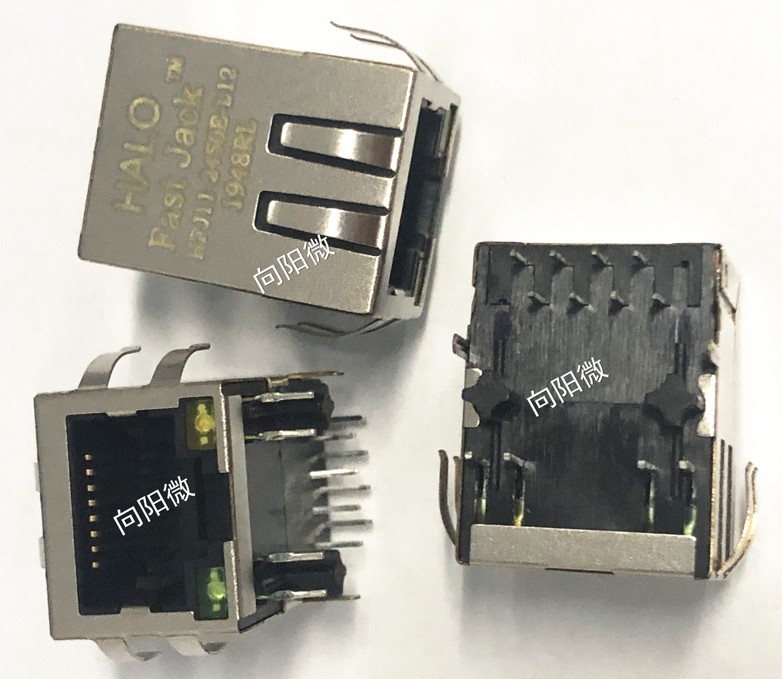 现货 HFJ11-2450E-S1L12RL HALO 带灯带弹片网络接口插座RJ45