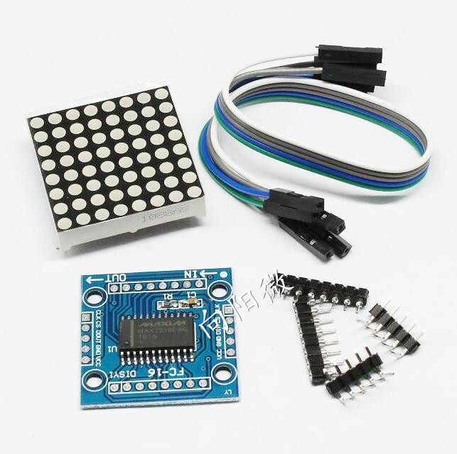 8x8LED点阵模块MAX7219显示模块DIY套件单片机控制模块