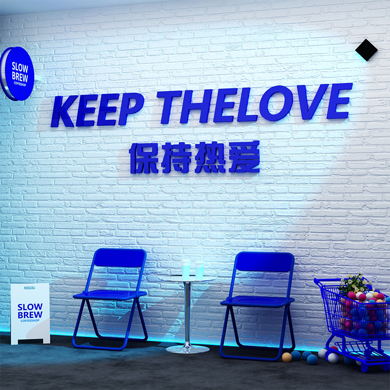 Klein Blue Decorative Items Online Red Photo Area Beats Card Background Wall wall Arranged Milk Tea Shop Stickers Swing pieces