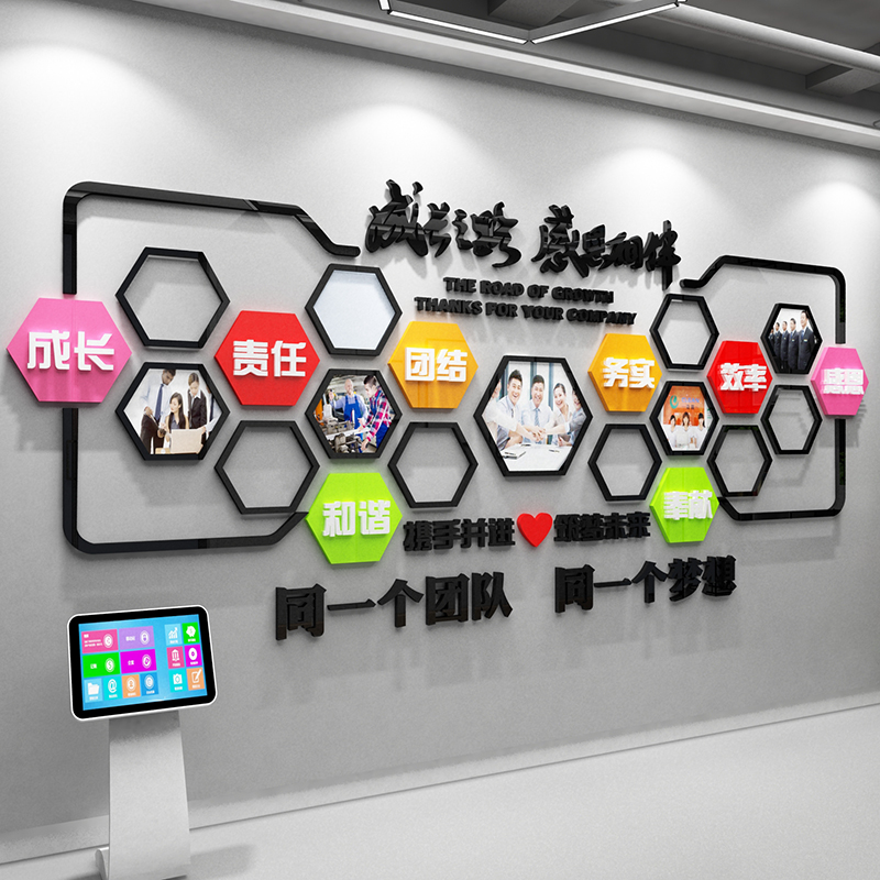 Corporate culture publicity bulletin board employee style honor display board photo wall sticker office decoration