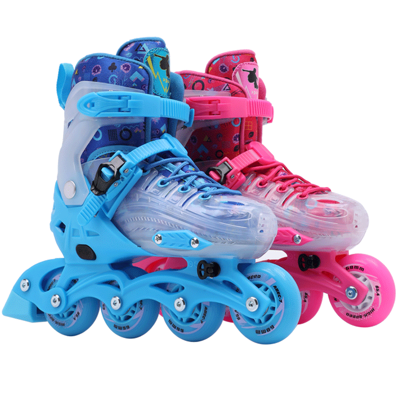 Skate skates children's beginners full set of boys and girls skates four-speed adjustable brake full set of roller skates