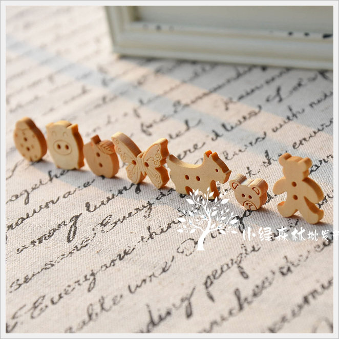 (Forest Wholesale) (I) zakka log button Han Sino button 9 optional 100 packages