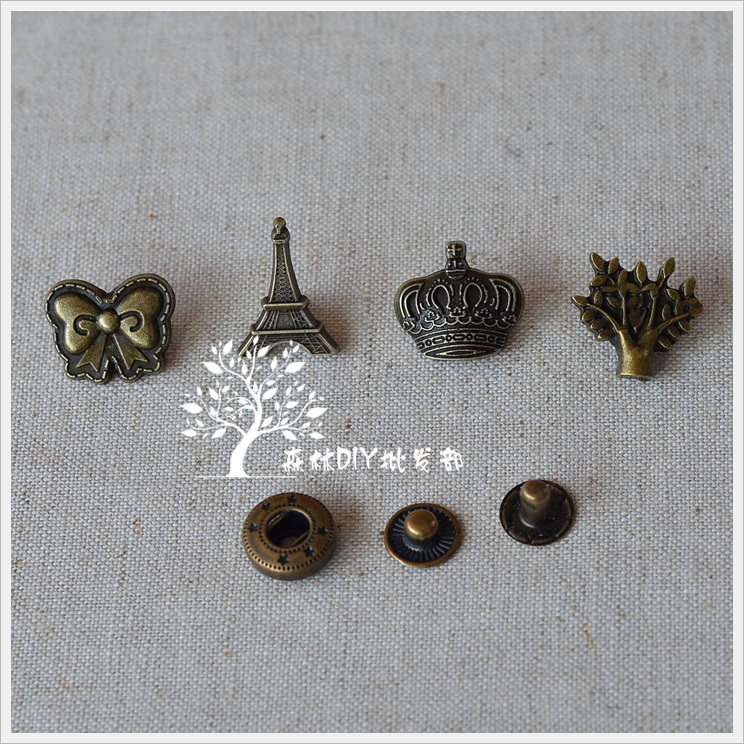 (Forest Wholesale) Butterfly Knot Iron Tower Crown Tree 633 Type Four Combined Button 50 Package] 150 gr
