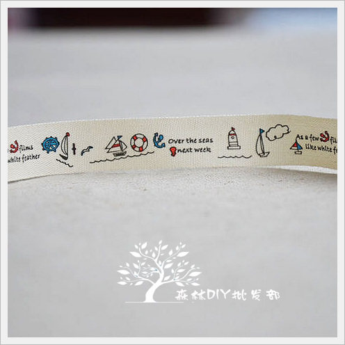 (forest wholesale) ZAZR print mark 1 5CM wide marine wind provegan at the seaside RMB13  pack