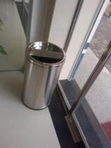 Customized special shot-Hong Kong-style stainless steel trash can lobby large trash can shopping mall fruit leather box rocker flap