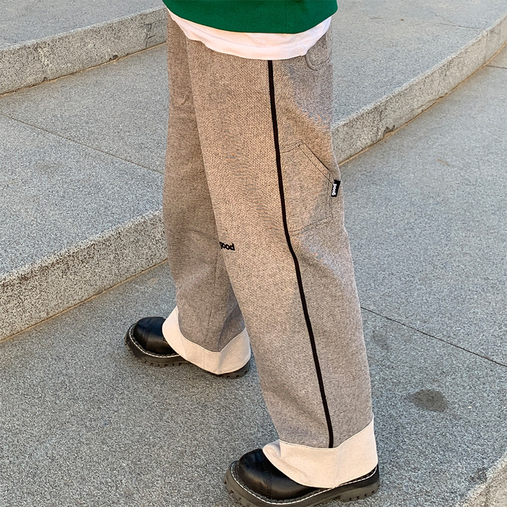 Good store meihaostore twill black gray straight loose jeans good embroidery casual trousers men