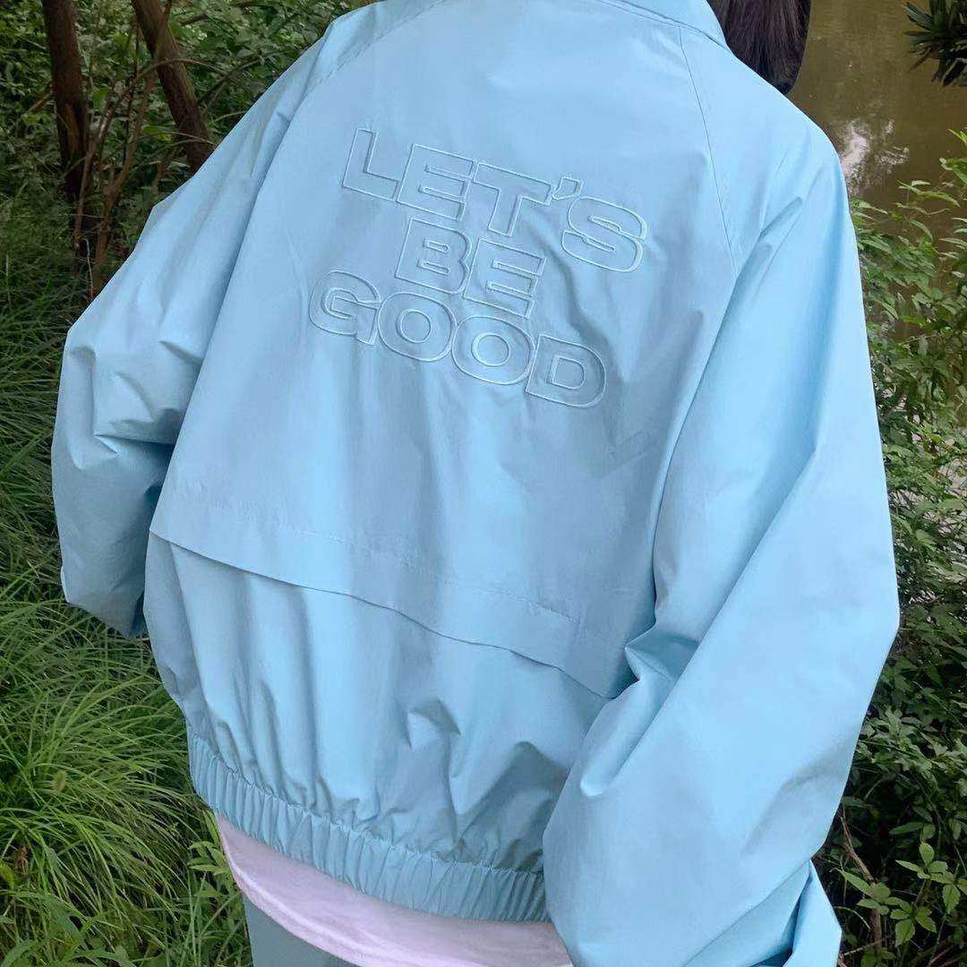 Nice Shop MeihaoStore Blue Grey Good Embroidery Sports Suit Loose Jacket Jacket Shorts