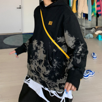 Good store MeihaoStore black good embroidery tie-dyed sweater men and women with the same hooded new jacket