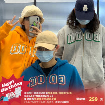 GOOD Shop meihaostore three-color coat GOOD foam print thin velvet zipper cardigan hoodie