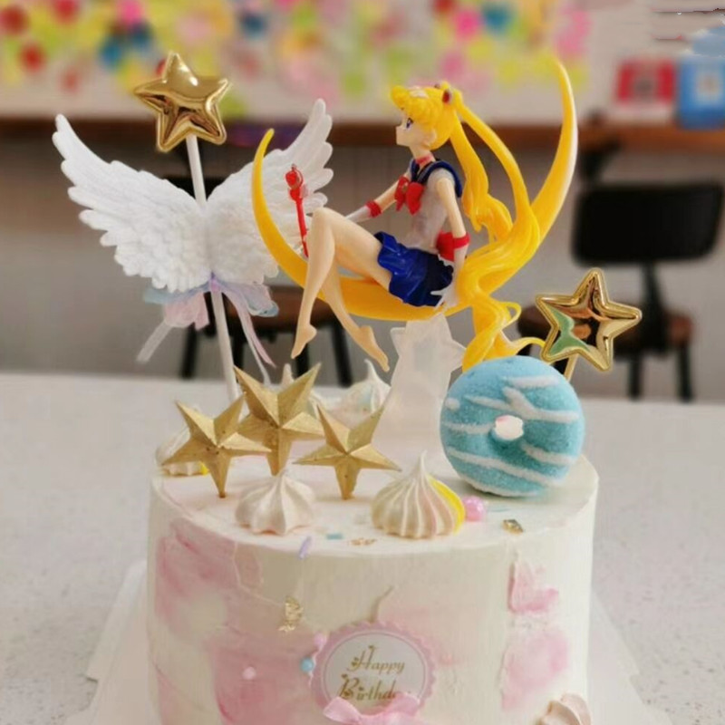 Cake Decoration Beauty Less Female Warrior Moon Teenage Girl Moon Wild Rabbit Water Ice Moon Model Doll Microscape Pendulum